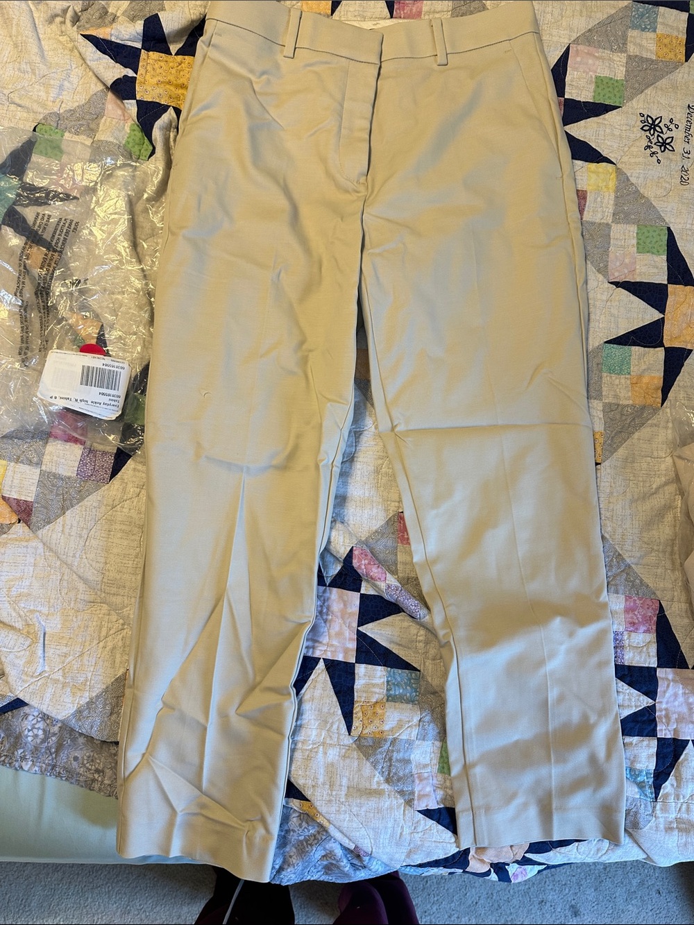 Ann Taylor women’s Khaki Flat-Front Dress Pants - Light Tan